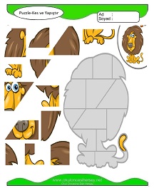 Puzzle Kes Yapıştır Çalışma Sayfaları